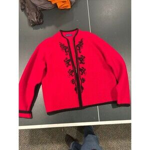 Vintage Karen Scott red wool jacket